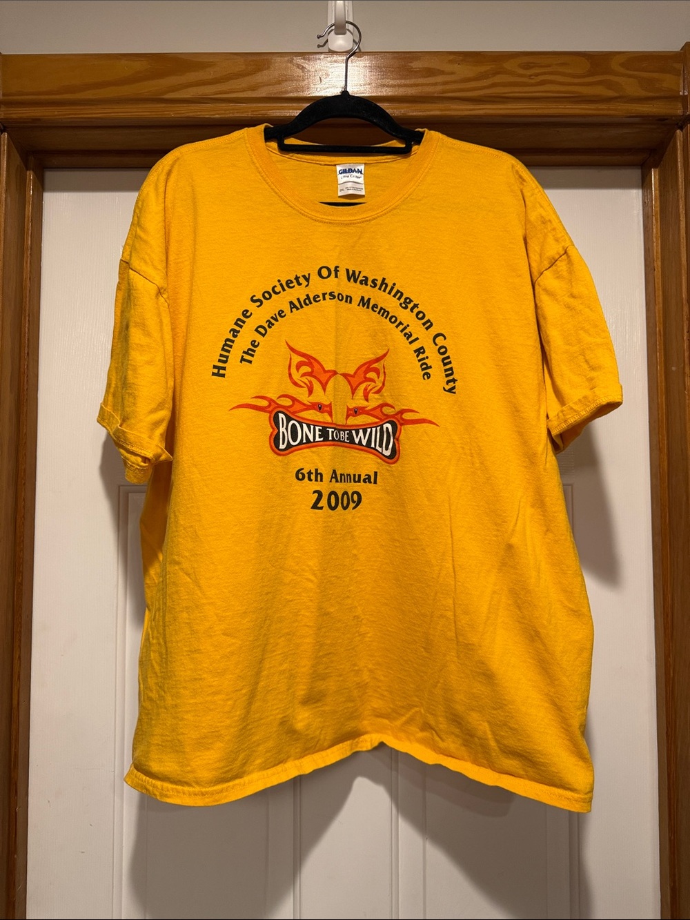 Gildan Men’s Bright Yellow 'Bone to Be Wild' Graphic Tee